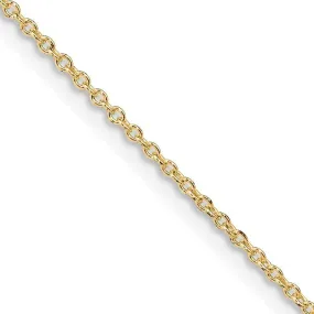 Sterling Silver 1.25mm Cable Chain Necklace w .25mic Gold Plate