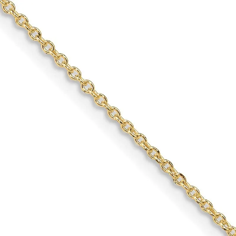 Sterling Silver 1.25mm Cable Chain Necklace w .25mic Gold Plate