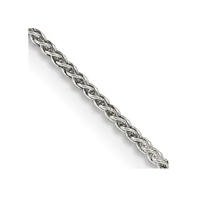 Sterling Silver 1.25mm Round Spiga Chain Necklace w/4in ext.