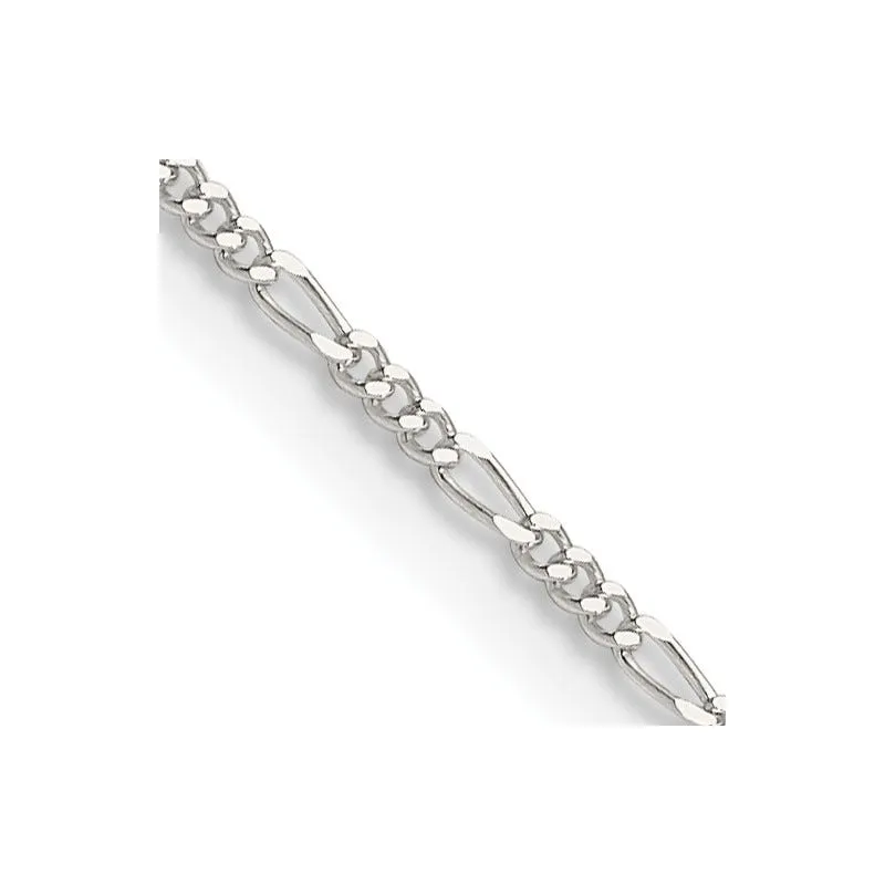 Sterling Silver 1.2mm Figaro Chain Necklace