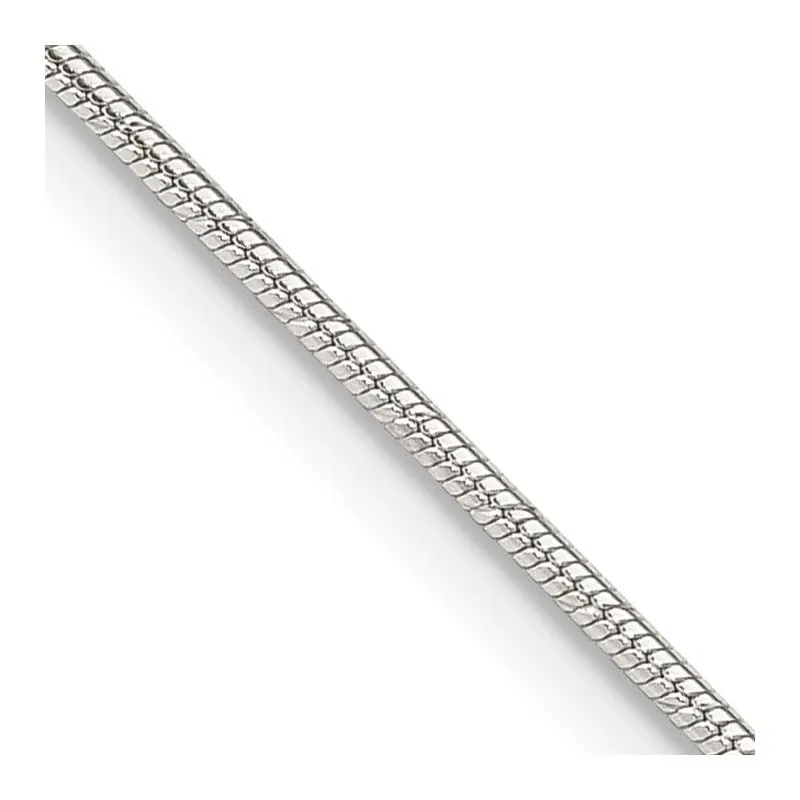 Sterling Silver 1.2mm Patterned Diamond-cut Snake Chain Necklace