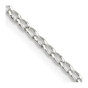 Sterling Silver 1.5mm Open Elongated Link Chain Necklace