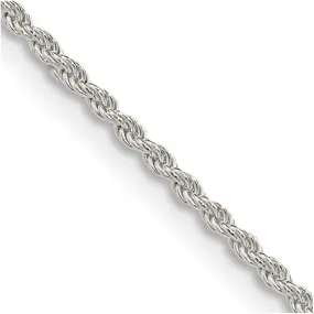 Sterling Silver 1.5mm Solid Rope Chain Necklace