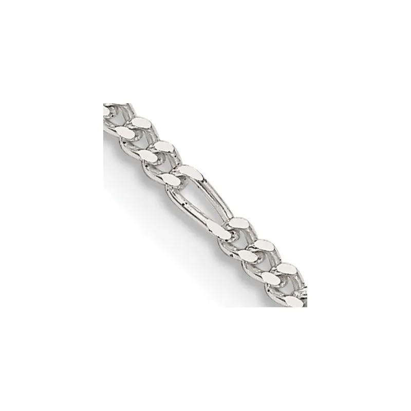 Sterling Silver 1.75mm Figaro Chain Necklace