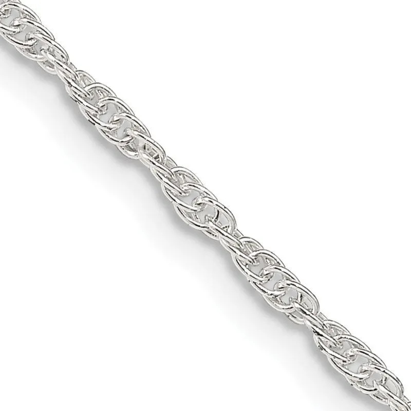 Sterling Silver 1.95mm Loose Rope Chain Necklace w/4in ext.