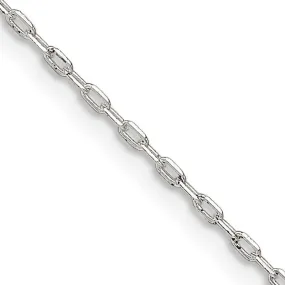 Sterling Silver 1mm Diamond-cut Long Link Cable Chain Necklace