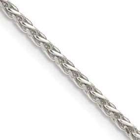 Sterling Silver 2mm Diamond-cut Spiga Chain Necklace w/2in ext.