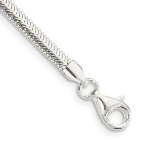 Sterling Silver 3.3mm Flat Oval Snake Chain Bracelet