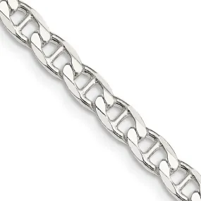 Sterling Silver 4.65mm Flat Cuban Anchor Chain Necklace