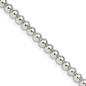 Sterling Silver 4mm Beads on Box Chain Necklace