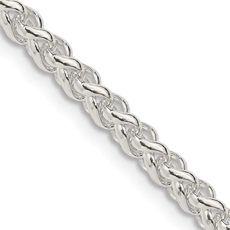 Sterling Silver 4mm Round Spiga Chain Necklace