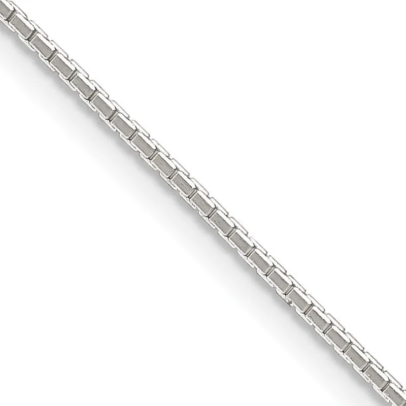 Sterling Silver .9mm 8 Sided Diamond-cut Mirror Box Chain Necklace