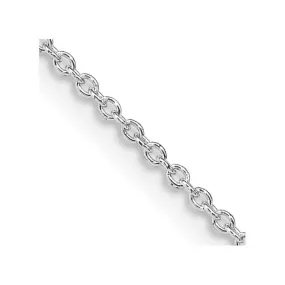 Sterling Silver Rhodium-plated 1.25mm Cable Chain Necklace w/2in ext.