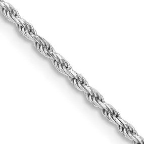 Sterling Silver Rhodium-plated 1.7mm Diamond-cut Rope Chain Necklace