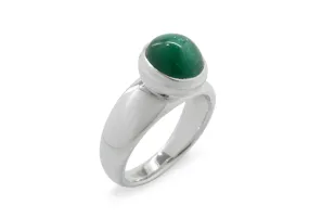 Sterling Silver ring with Green Apatite