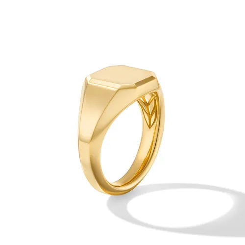 Streamline Signet Ring in 18K Yellow Gold, Size 10