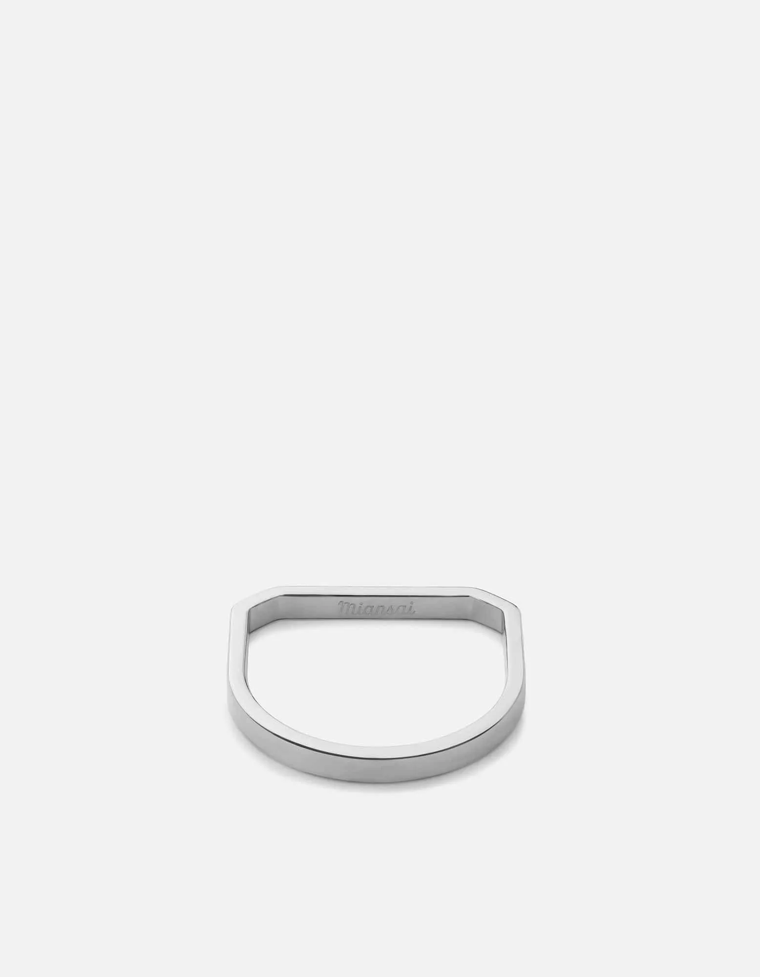 Thin Hex Ring, Sterling Silver