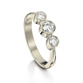 Trilogy Diamond Dress Ring in 18ct White Gold