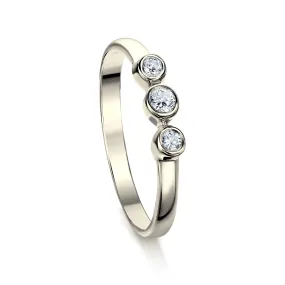 Trilogy Diamond Ring in 18ct White Gold