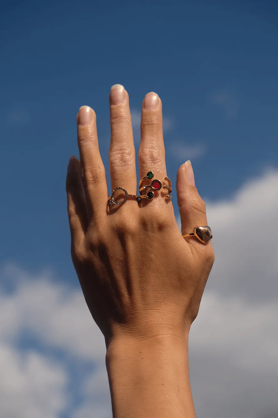 Vibes | Eclipse Sparkle Adjustable Ring | 18K Gold-Plated