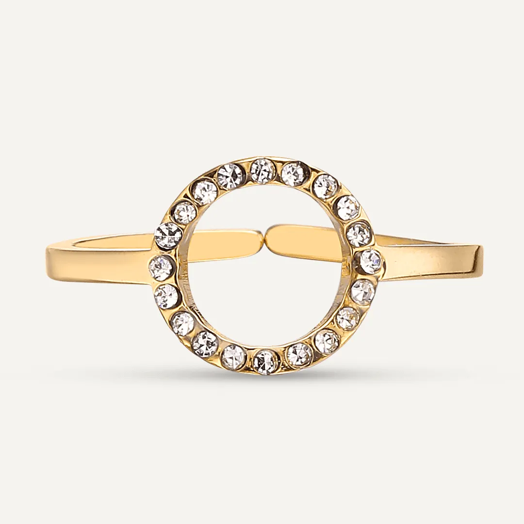 Vibes | Eclipse Sparkle Adjustable Ring | 18K Gold-Plated