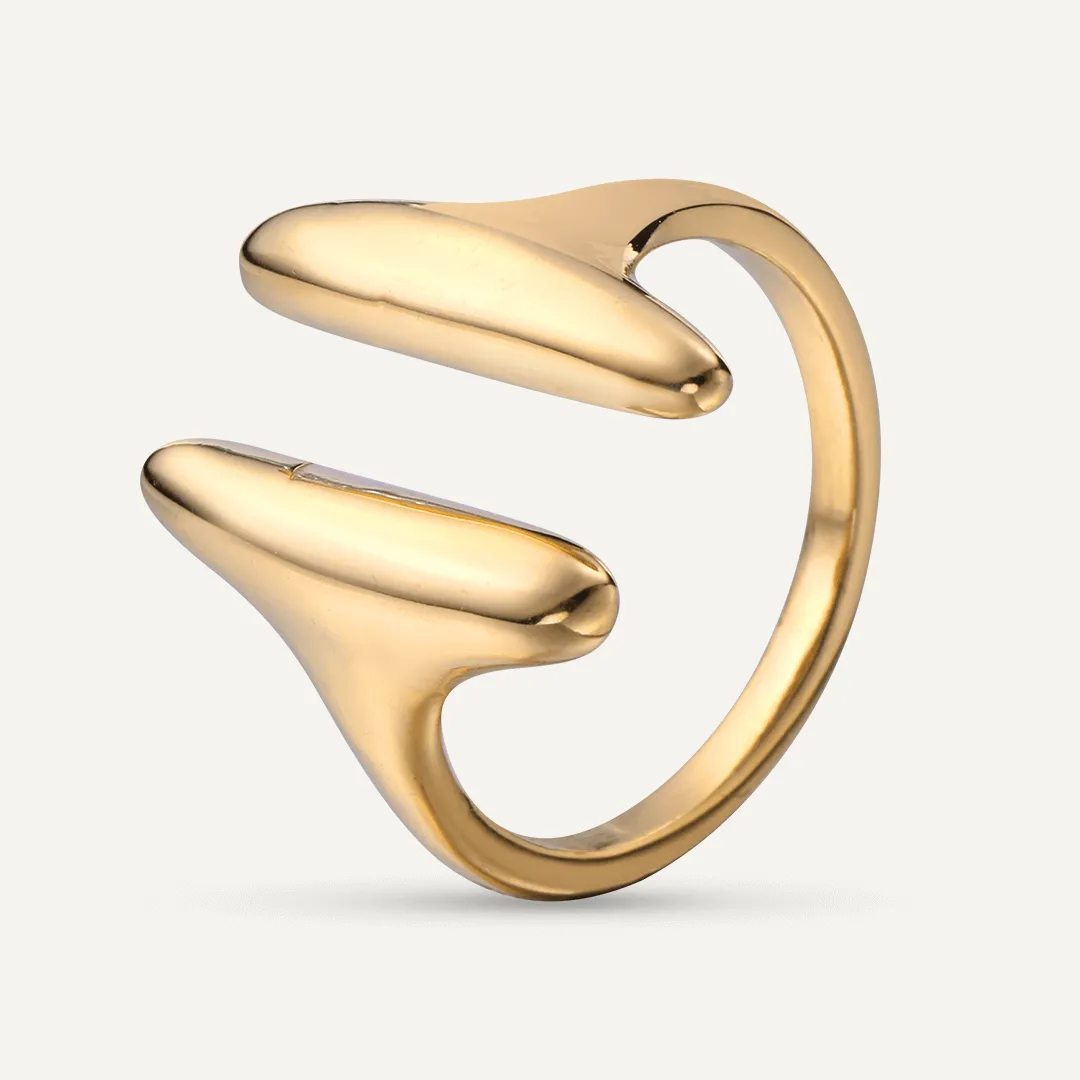 Vibes | Twin Peaks Open Ring | 18K Gold-Plated