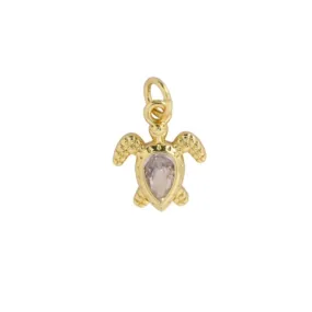 Zircon Sea Turtle Charm For Charm Necklace & Bracelet